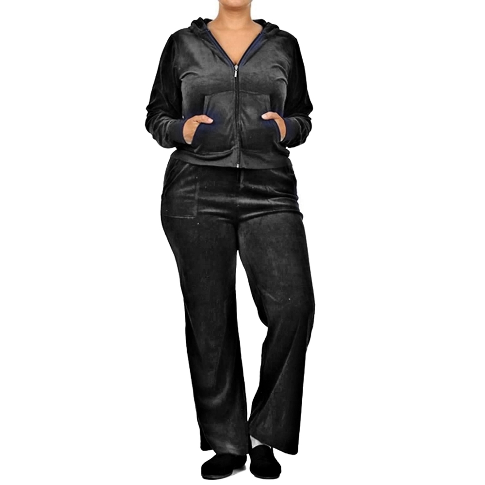 NWT Lane Bryant Velour Sweat Pants Black Plus Size 18 20 2X